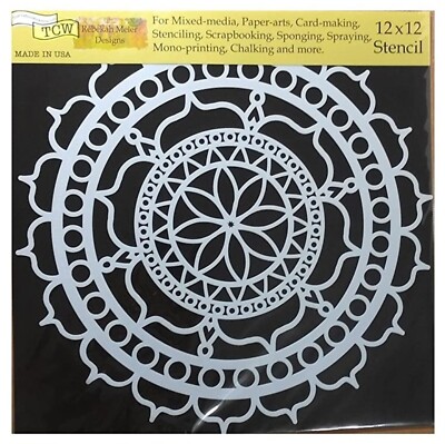 Large Mandala Dot Stencil Doily Circle Patterns 12''Wall Furniture Paint Template