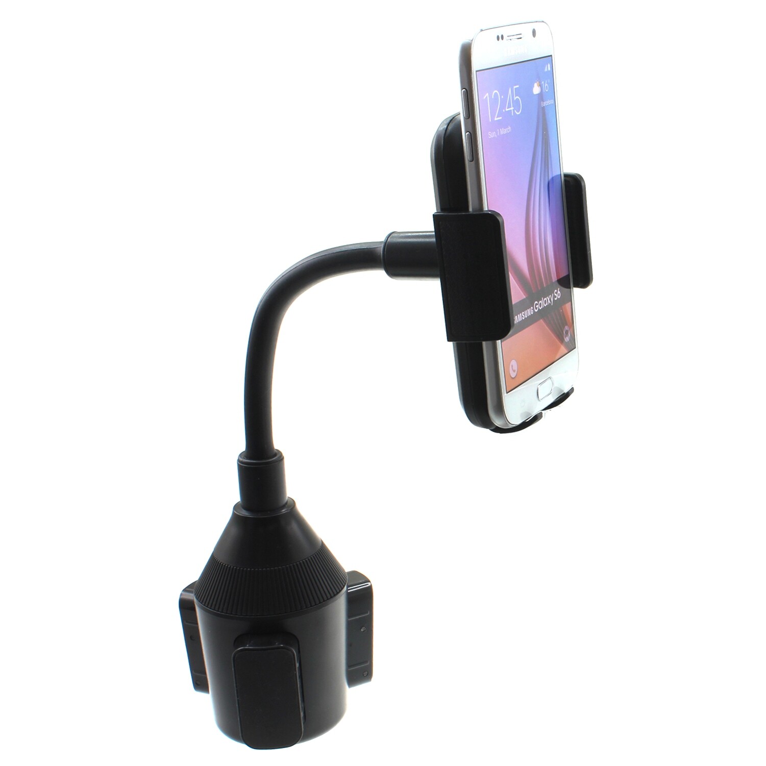 Car Mount Cup Holder Rotating Cradle Dock Gooseneck Stand for Smartphones
