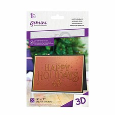 Gemini By Crafters Companion 3D Embossing Folder HAPPY HOLIDAYS