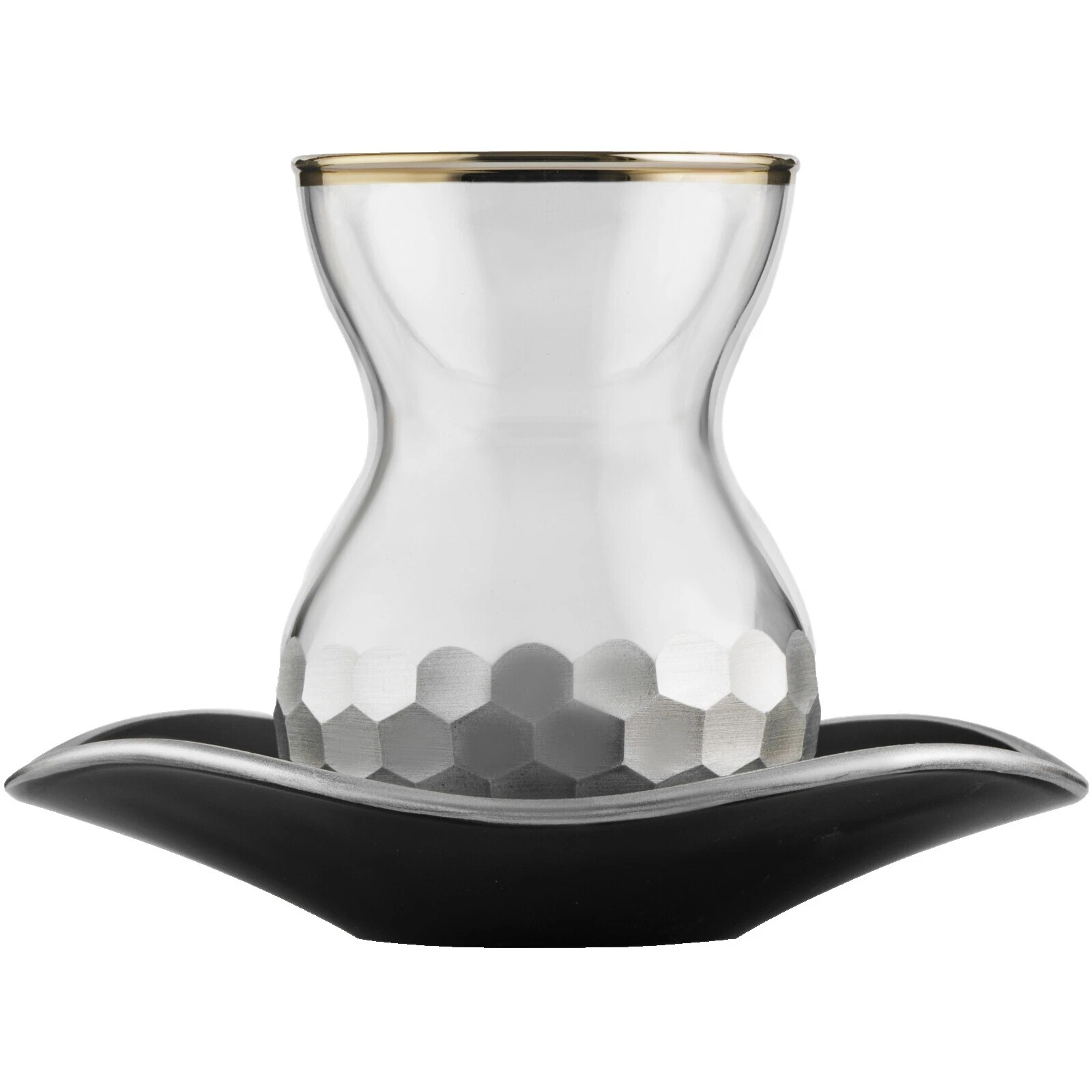 Turco té de vidrio conjuntos Taza y Platillo