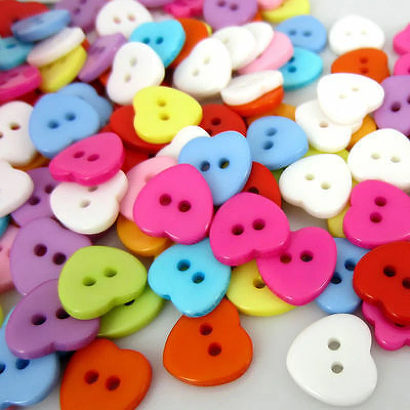 100 Mix  Resin Buttons For Cardmaking Embellishments  Colours  DIY Sewing - Image 3 of 4