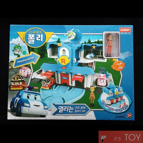 RoboCar Poli Convertible Headquarter Open Play Set Diecast Poli Roy Amber Helly - Picture 3 of 11