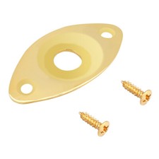 Guitar Jack Socket Plate Curved Oval Football Style Output Jack Plate Gold LP