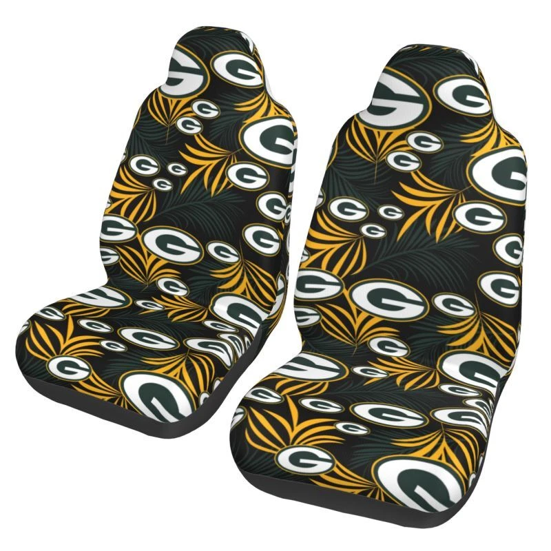 2pcs Green Bay Packers Elastic Car Seat Covers Printed Seat Cover Universal