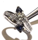 GIA certified 14k white gold 1.31ct engagement diamond sapphire ring Natural — photo 8