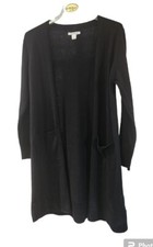Amazon Essentials Sz S Black Long Cardigan With Pockets Cotton  Polyester