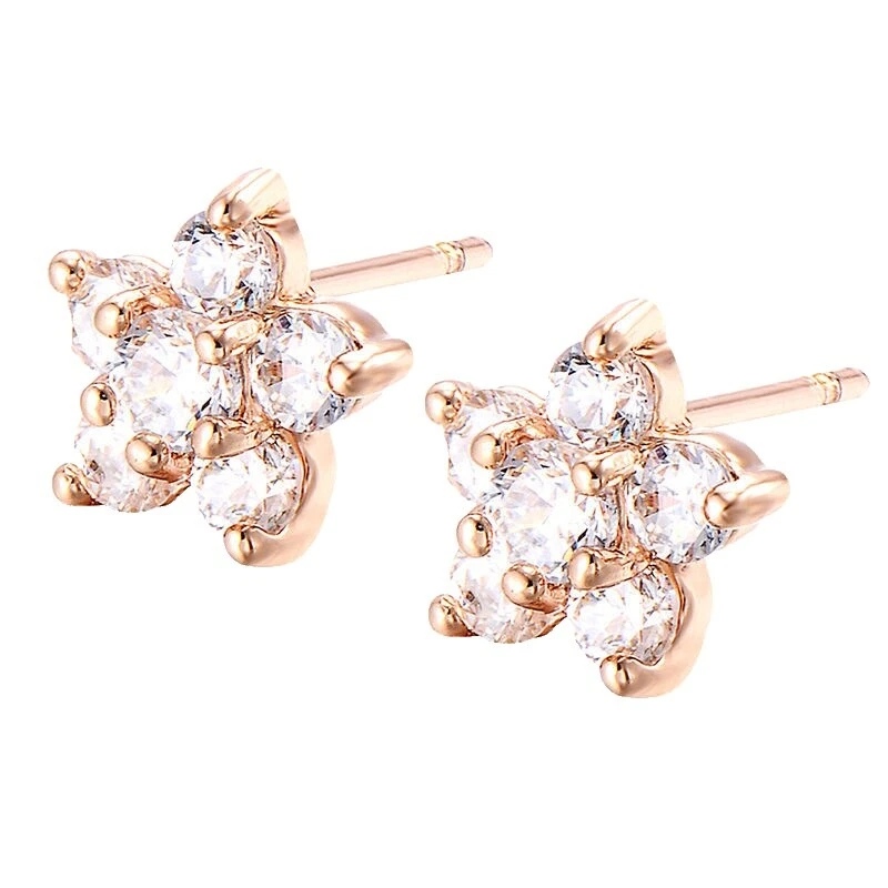 白色玫瑰包金时尚耳环