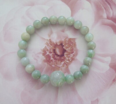 Lucky Genuine Certified Grade A Jade Bead Bracelet Mothers Day Gift