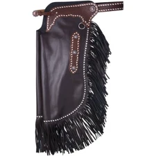 Western Chinks Chaps - Buckstitched Synthetic Leather - Blk or Brn - S,M,L,XL