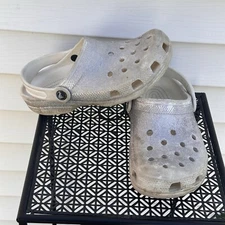 Crocs Classic Clogs Kids Size J 3 Unisex Kids Glitter Sparkle Sandals Summer