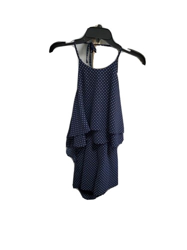 Design lab Romper Blue And White Polka dots