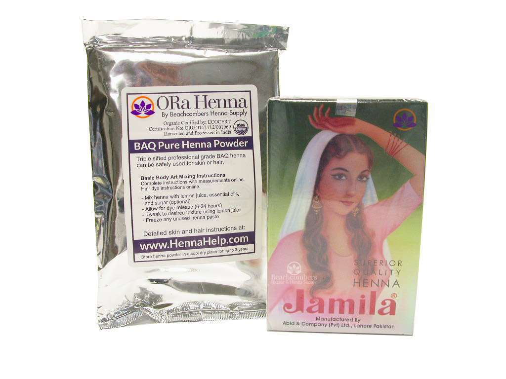 ORa Organic Rajasthani Henna Jamila Combo Fresh Mehndi Sifted BAQ
