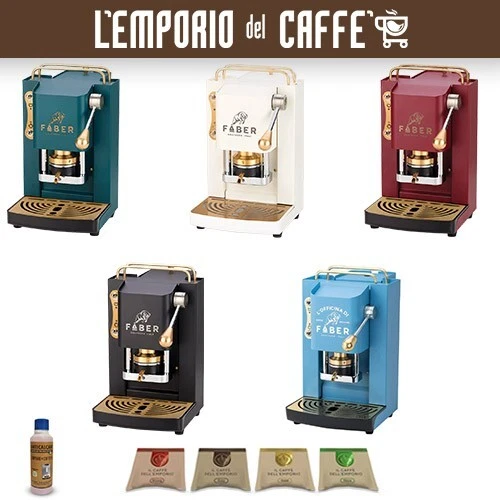 Macchina Caffe a Cialda Faber Mini Deluxe +Decalcificante+Cialde Omaggio Emporio