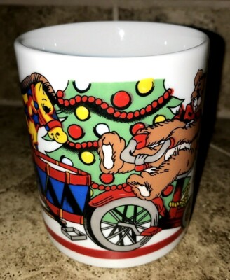 1980s Vintage World Bazaars Christmas Toys Coffee Mug Holiday Tea Cup VTG