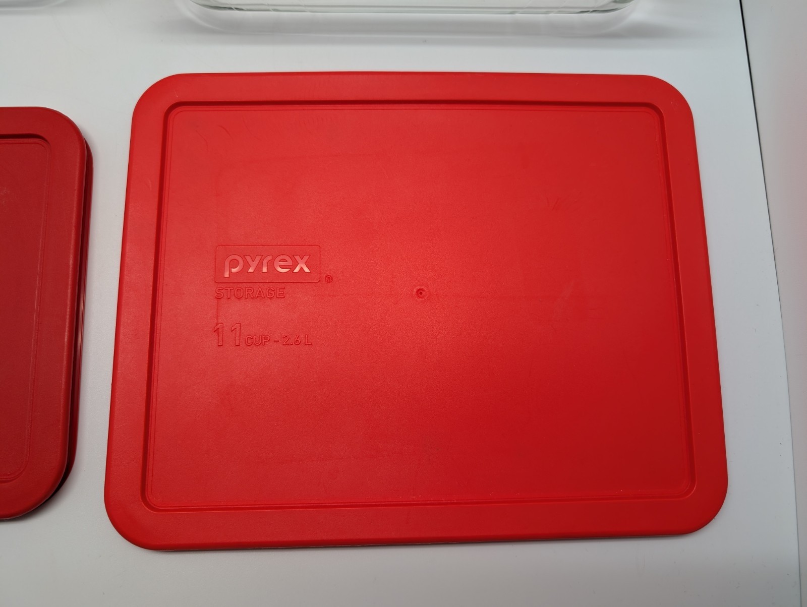 2Pc Pyrex Storage Nesting Baking Dishes 7211 and 7212 with Red Lids SEE DESC.