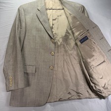 Ralph Ralph Lauren Blazer Mens 42R Silk Wool Houndstooth Three Button Sport Coat