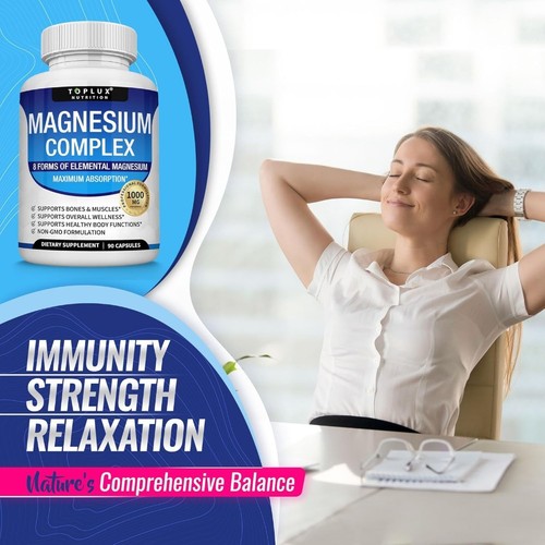 Toplux Nutrition Supplement Complex Magnesium for Easy Absorption Bones ...