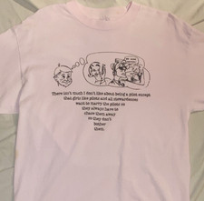 Vtg AIRLINE PILOT T Shirt RARE TEE Funny Cartoon MEN'S M/L 90s Comic Book PLANE
