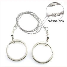 Stainless Steel Wire Saw 72cm/28.3'' Hunting Pocket Wire Saw Easy Carry