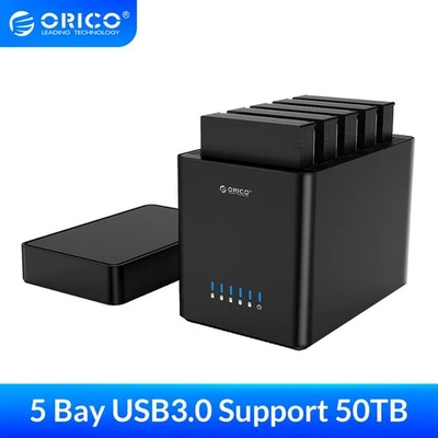 ORICO 2/5 Bay Hard Drive Enclosure USB3.0/Type-C to SATA for 3.5” inch HDD SSD