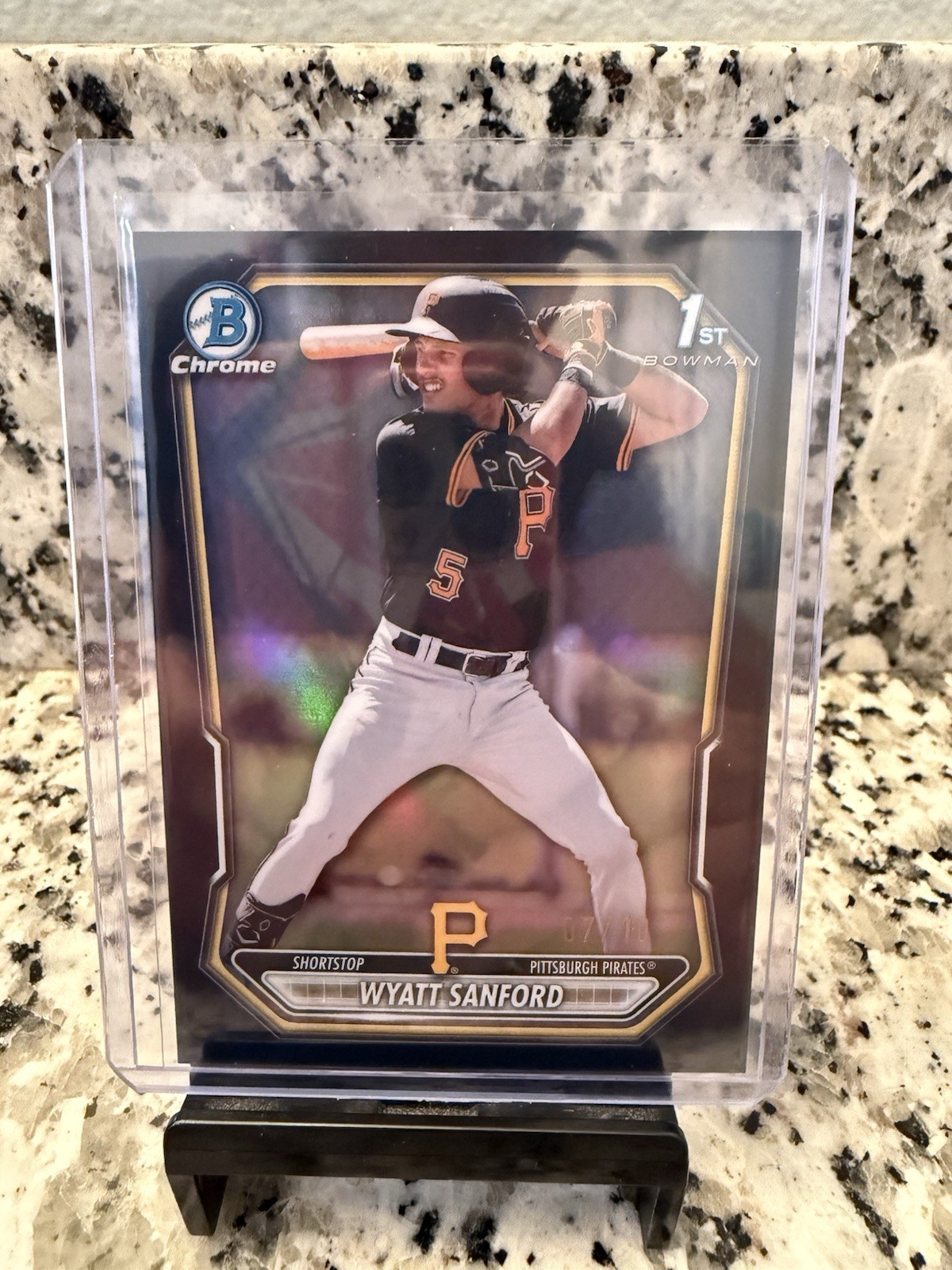 2026 Bowman Chrome Wyatt Sanford Black 07/10 Color Match 1st Bowman