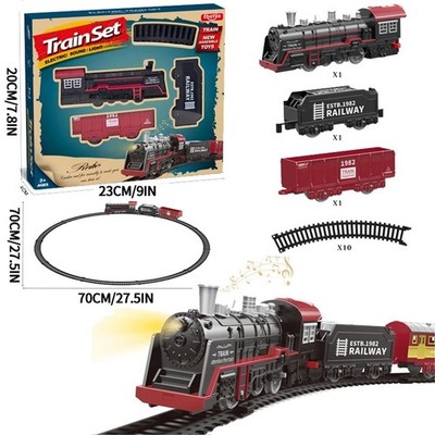 Electric Train Rail Car Simulation Retro Model Train High Speed Rail Toy Set Kid