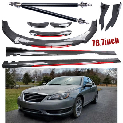 For Chrysler 200 300 Front Bumper Lip Spoiler Body Kit Carbon Fiber Side Skirt