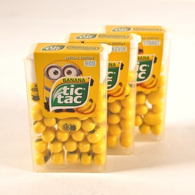 Special Edition Minions Banana TicTac Süßigkeiten (18g) Sammlerstück 3er Set versiegelt EG