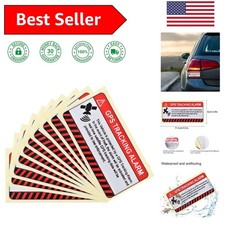 Durable Waterproof Car Alarm Stickers - 10 Pcs GPS Tracking Warning Signs