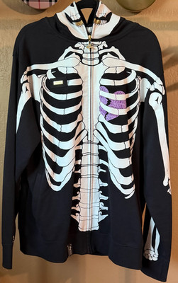 LRG Lifted Research Group Dead Serious Zip Hoodie OG Black & Purple Heart XL