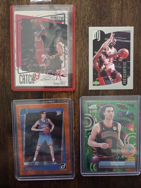 Michael Jordan Catch 23+Mini Sticker+ Josh Giddey ORANGE LAZER Rookie+COSMIC /75
