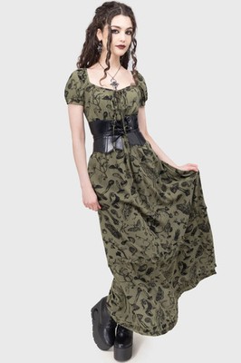 Killstar Forestine Maxi Dress Womens Off Shoulder Neck Goth Alternative