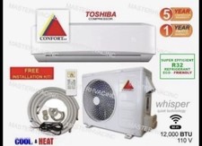 12,000 BTU Ductless Air Conditioner, Heat Pump Mini Split 110V 1 Ton W/kit, WiFi
