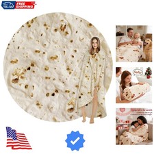 Burritos Tortilla Throw Blanket, Tortilla Wrap Blanket, Novelty Funny Tortill...