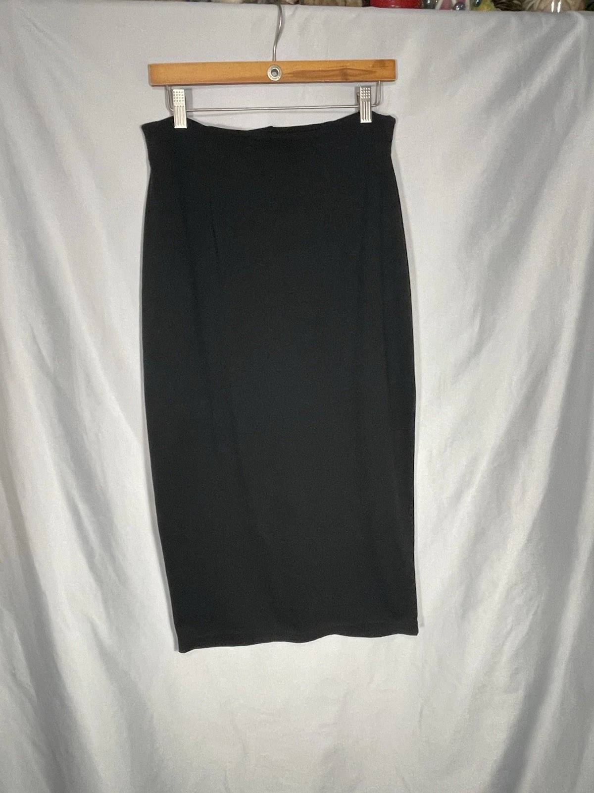 Moda Internazionale Forelli Women’s Black Maxi Skirt Rear Slit Zipper 14/16