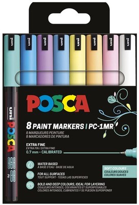 POSCA Pigmentmarker PC1MR softe Farben 8er Etui