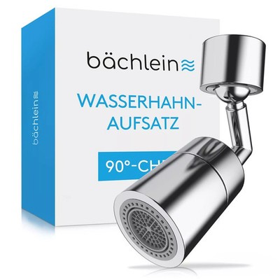 Bächlein Universal Wasserhahn-Aufsatz in Chrom mit zwei Strahlarten Drehbar NEU