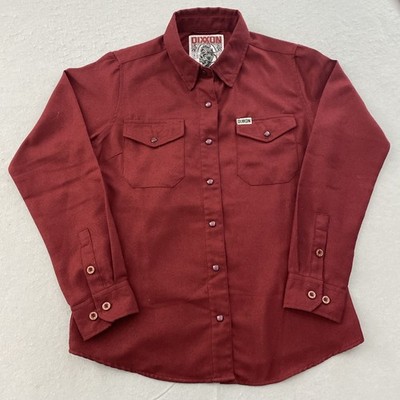 Dixxon Flannel Company Bordeaux Shirt Women s Size Medium Burgundy Pearl Snap