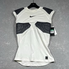 Nike Pro Hyperstrong Padded Compression Shirt Boys XL White Football Rib NWT