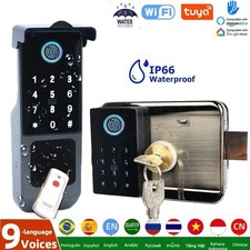 Fingerprint Smart Door Lock Waterproof Tuya WiFi Bluetooth TTLock Keyless Code R