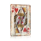 Vintage Poker Metal Sign Queen of Hearts Tin Sign Playing Card Wall Sign Man ...