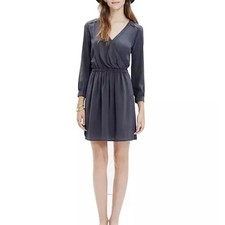 Madewell Silk Faux-Wrap Gray 100% Silk Size 2