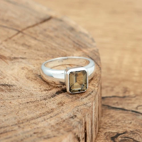 Natural Smoky Quartz Solid 925 Sterling Silver Men & Women Ring image 3