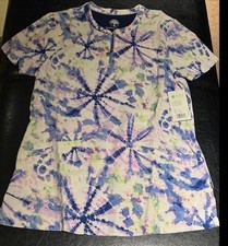 Healing Hands Ivy Purple Flower Print Scrub Top Size SM and XSML