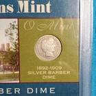 1908-O Barber Dime 10C Silver 0.9 Fineness New Orleans Business Strike KM#113