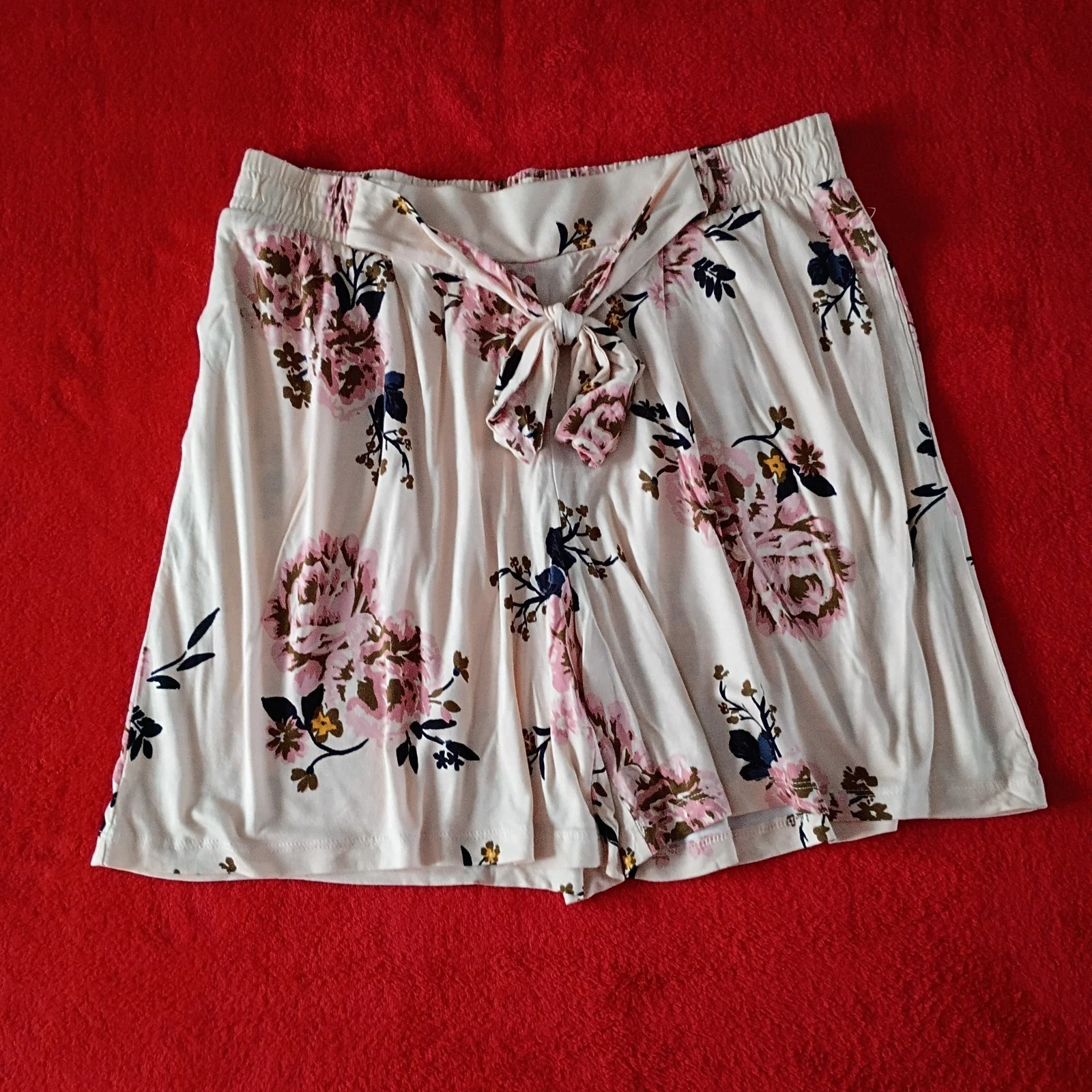 NWT Flowy Floral Shorts Waist Tie S.Oliver Women Sz 12 Cottagecore Twee Boho