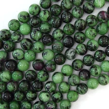 Natural Ruby Zoisite Round Beads Gemstone 15" Strand 4mm 6mm 8mm 10mm