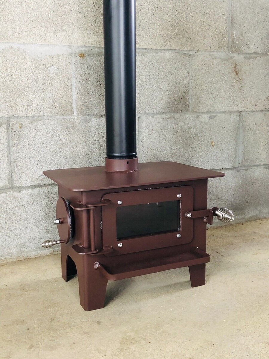 Tiny Wood Burning Stove Small Woodstove Fireplace Skoolie School Bus Rv  House | eBay