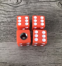 Orange Dice 4X Tire Wheel Valve Stem Caps Bicycle Bikes Car Truck