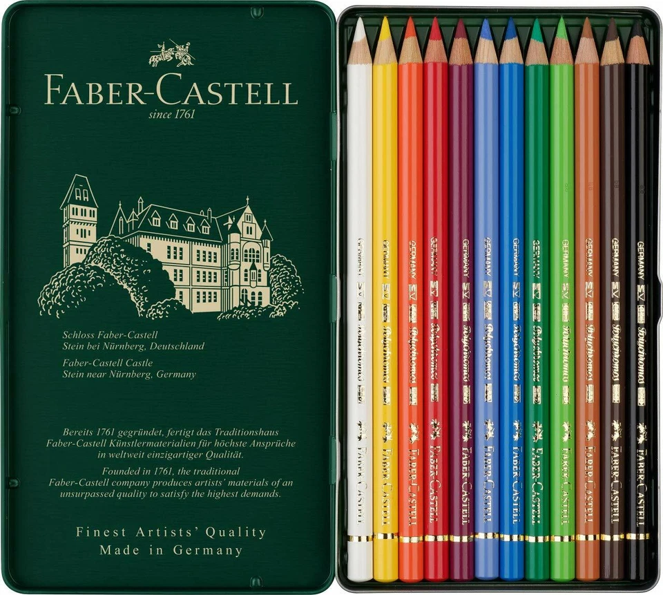 Faber-Castell Polychromos Stifte Professionell Farben 12pc Dose Set - Bild 4 von 4